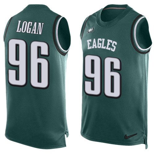 Men's Limited Bennie Logan Nike Jersey Midnight Green - #96 Player Name & Number Tank Top NFL Philadelphia Eagles